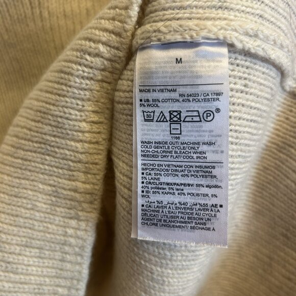 Old Navy Cream/Ivory Heather Oatmeal V-Neck Thick Rib-Knit Sweater Tank Size Med - Picture 4 of 10